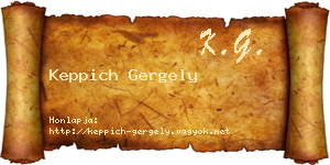 Keppich Gergely névjegykártya
